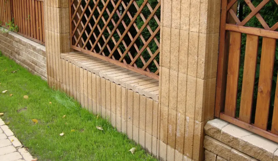 Fence with wooden slats